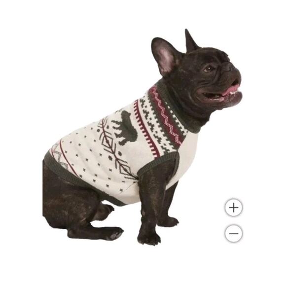 Lands' End Dog Family Holiday Sweater, Cream, Size XL Dog Sweater Bears - Picture 12 of 13